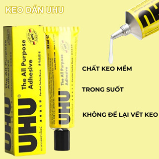 Keo Dán Đa Năng UHU, Keo Dán UHU Dán Gỗ, Nhựa, Kim Loại, Giấy, Vải, Da Siêu Chắc, Trong Suốt