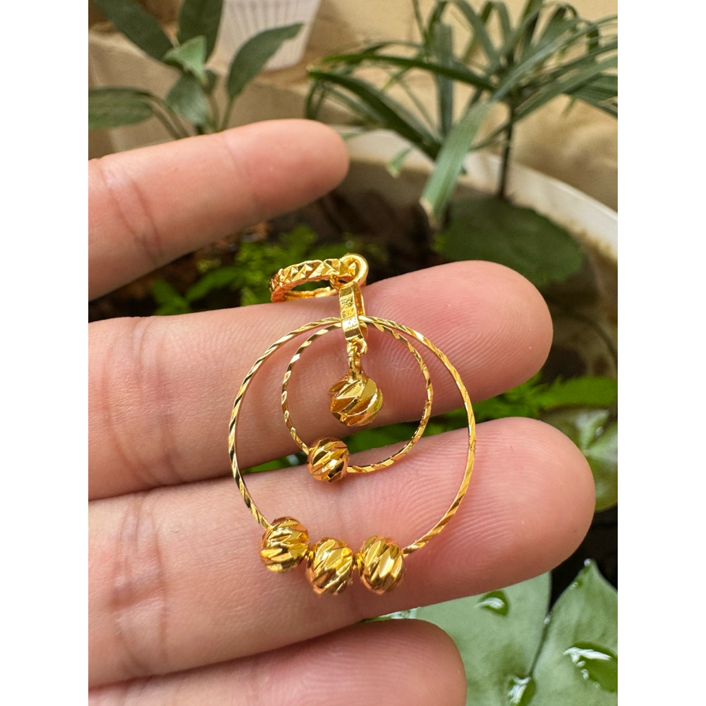 Tòng teng tròn mix bi xi vàng 18k