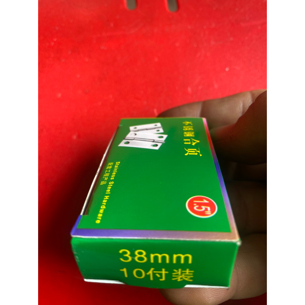 Bản lề lá INOX số 38 ( giá cả hộp 20c )1.5cm/3.6cm