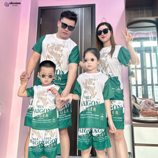  Đồ Bộ Nam 🚚 MÃ 30K ĐƠN 46K 🚚 Giá Sỉ - sét quần áo thể thao BIA SAIGON XANH chất thun lạnh mềm mịn G 