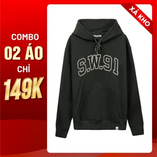 Áo Hoodie nam thêu logo S.W.91, áo thu đông cao cấp H2T vải nỉ bông không xù lông - 1584