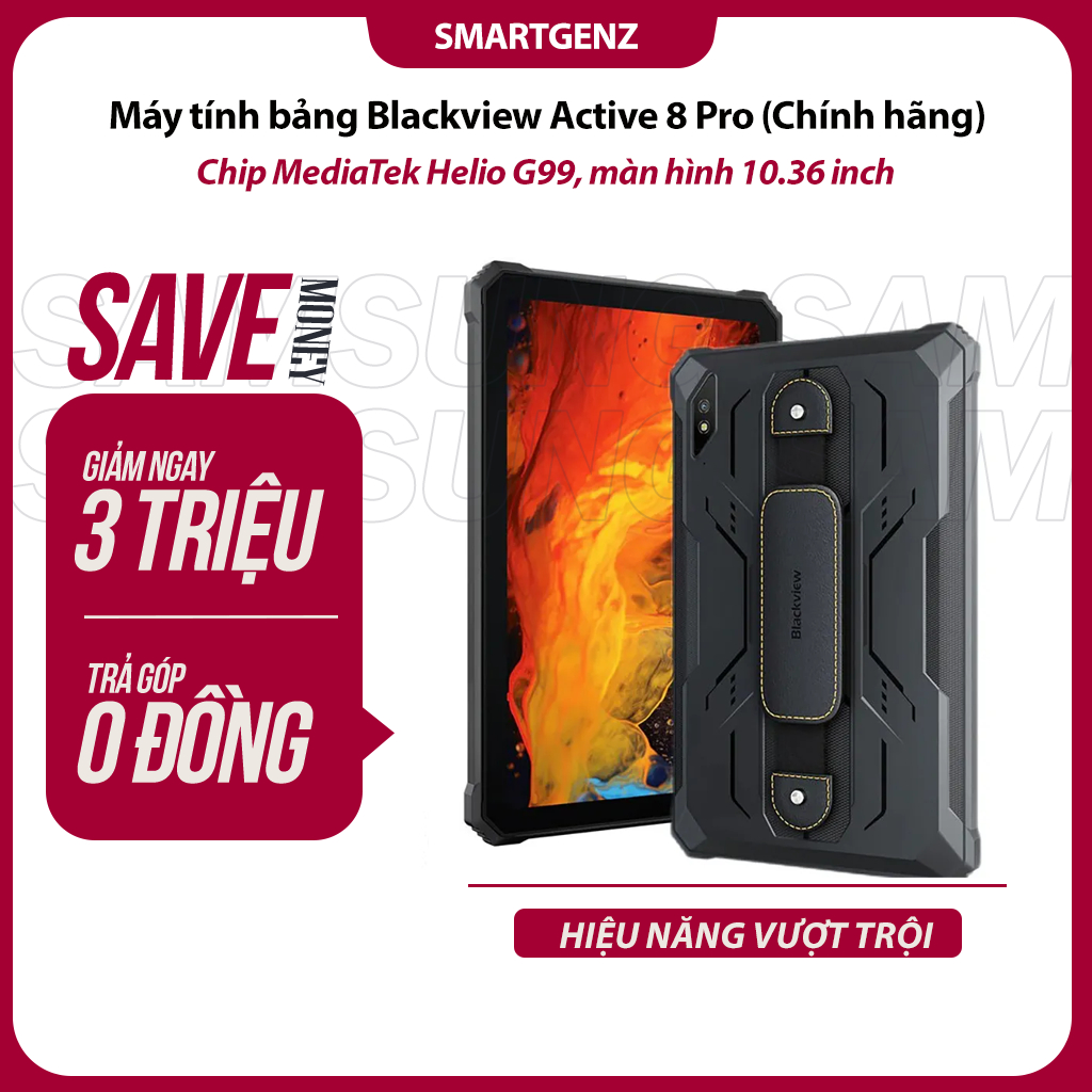 Điện thoại Blackview Active 8 Pro (8GB/256GB) chip MediaTek Helio G99, màn hình 10.36 inches IPSLCDm