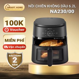 Nồi chiên không dầu điện tử Philips 6.2L NA230 - 0.8kg, bảo hành 2 năm | Hàng chính hãng