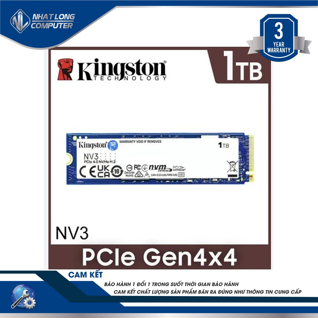 Ổ cứng SSD Kingston NV3 1TB M.2 PCIe Gen4 x4 NVMe SNV3S/1000G