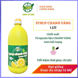Siro/ Syrup Chanh vàng Chavi chai 1 lít -  Chiết xuất từ chanh vàng tươi chất lượng, tạo vị chưa tự nhiên