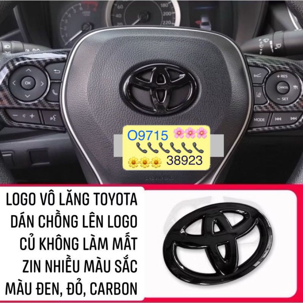 LOGO VÔ LĂNG TOYOTA NHIỀU MÀU SẮC PHÙ HỢP TẤT CẢ CÁC XE TOYOTA CÓ LOGO VÔ LĂNG