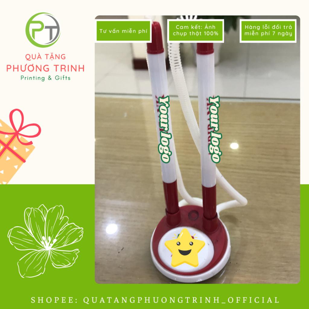(PT0236) Set 10 cặp Bút đế cắm / Bút cặp in logo