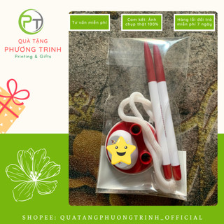 (PT0236) Set 10 cặp Bút đế cắm / Bút cặp in logo