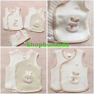 Áo Gile nỉ ấm sơ sinh HONEE CÀI CHÉO CÀI GIỮA NỈ BÔNG thu đông Gi lê Ghi lê HRNEE