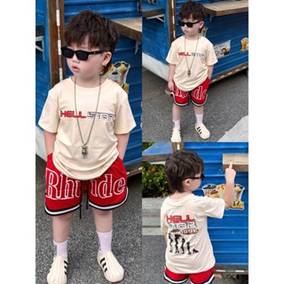  Bộ quần áo cộc tay cho bé trai hình hell star set cotton trẻ em,TPKIDS M1003  