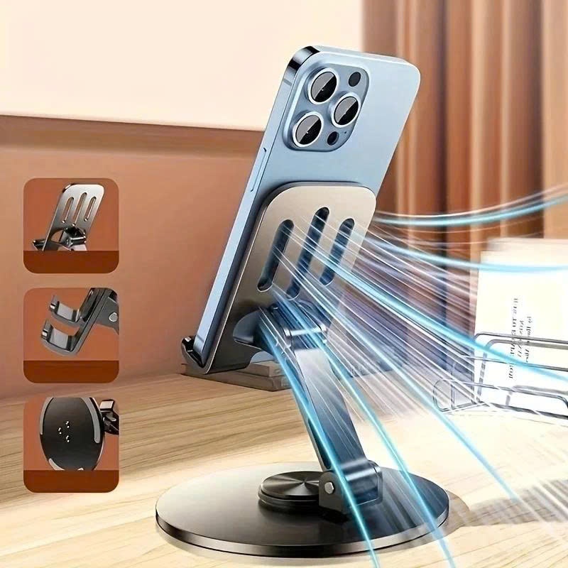Giá Đỡ Điện Thoại Máy Tính Bảng Để Bàn Kim Loại Xoay 360 Độ, Chắc Chắn Có Thể Gấp Gọn 88522 STN
