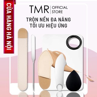  Khay Trộn Kem Nền TMR Inox Đa Năng + Que Trộn + Mút Tán Nền ,Dụng Cụ Pha Kem Nền Chuyên Nghiệp SP304 