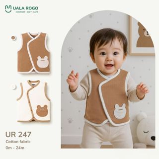  Áo Gile cho bé Ualarogo sơ sinh 0-2 tuổi vải Cotton Nỉ cúc chéo co giãn ấm áp 247 