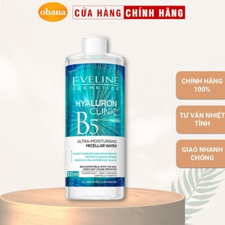 Nước tẩy trang Dưỡng Ẩm Da Nhạy Cảm Eveline Hyaluron Clinic B5 Micellar Water (500ml)