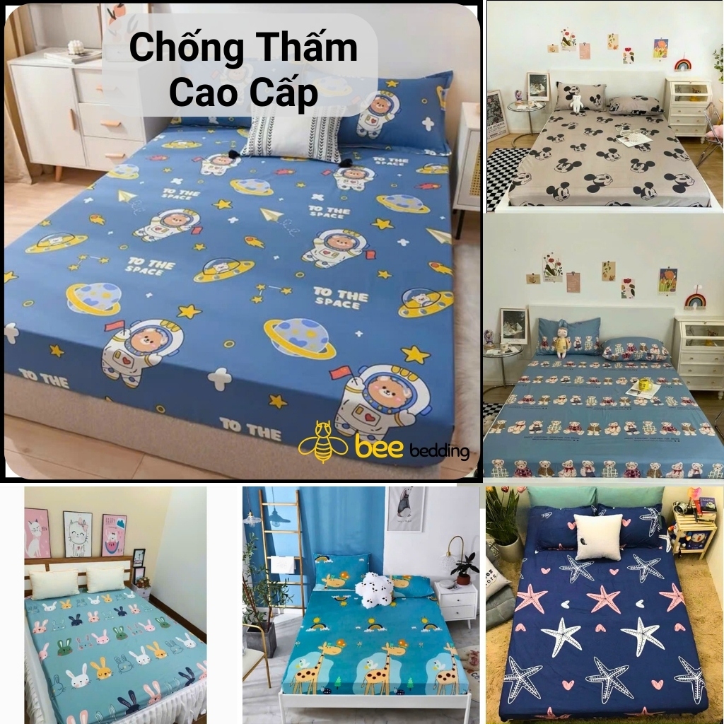  Ga Chống Thấm Cotton Cao Cấp Ga giường bảo vệ nệm cho bé 1m2 1m4 1m6 1m8 2m x 2m2 