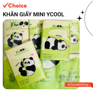 [Choice] Khăn Giấy Mini YCOOL ES-50.8 Bỏ Túi, Làm Từ Bột Tre Nguyên Sinh, 2 Lốc, 12 Bịch x 2