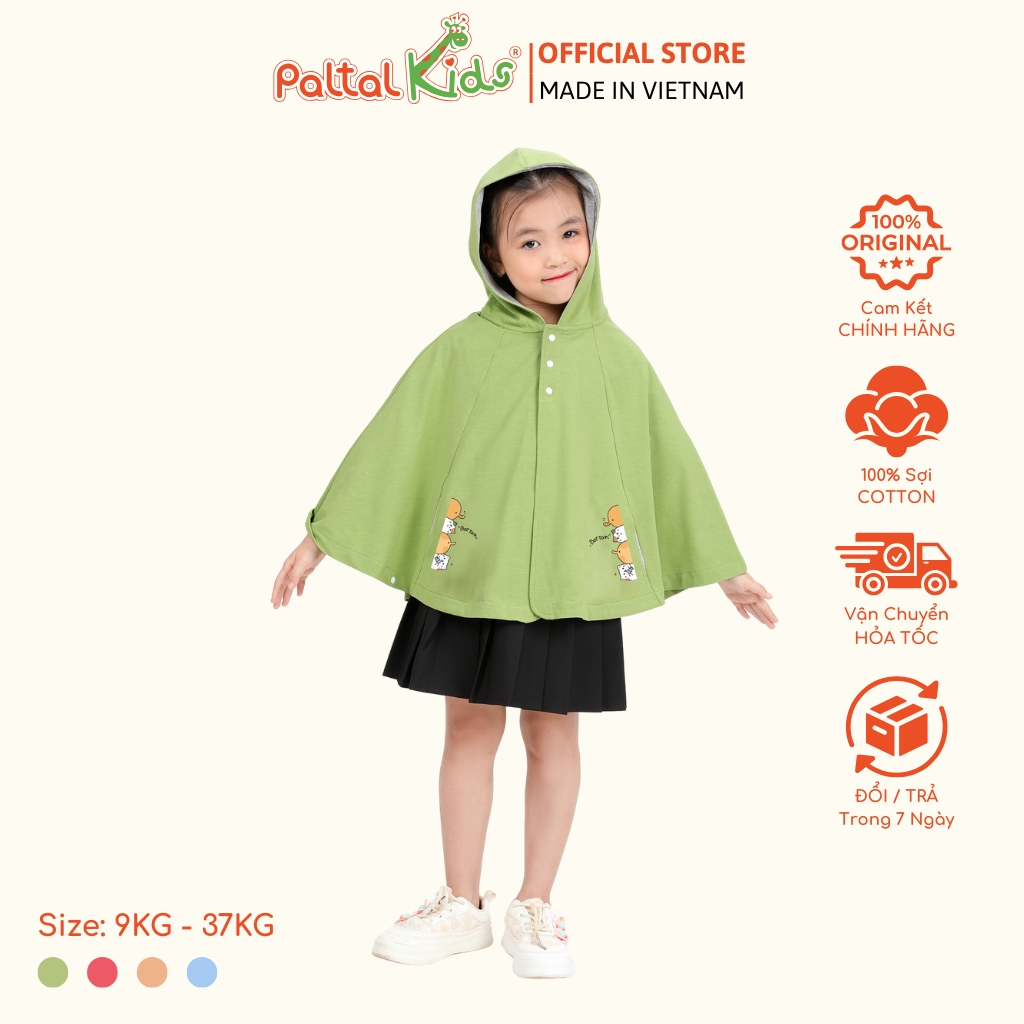 [PALTAL KIDS] Áo Choàng Cánh Dơi Cotton CVC Bé Gái Cao Cấp - 191 4025