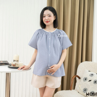 [Mẫu Mới 2026] Áo Bầu Phối Cổ Ren Larosa Chất Liệu Thô Mềm Thoáng Mát Trẻ Trung Thanh Lịch LA069A