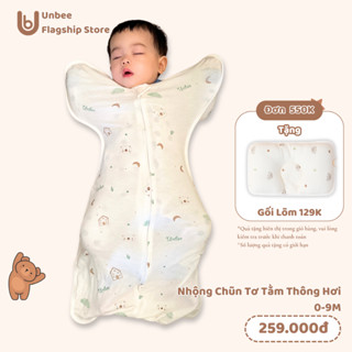 Nhộng Chũn Thông Hơi Unbee Chất Liệu Tơ Tằm Kháng Khuẩn Giúp Bé Ngủ Ngon, Tránh Giật Mình Size 0-9M