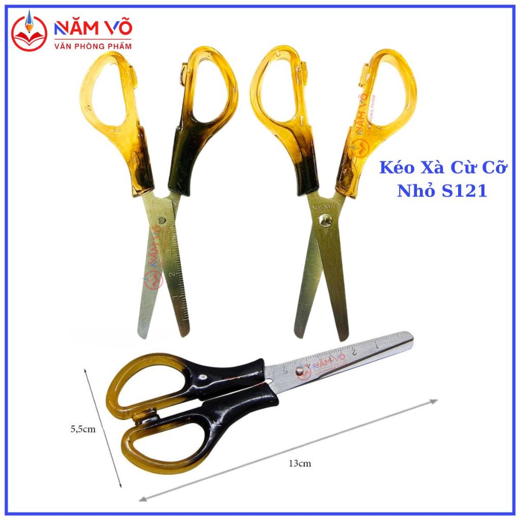 SỈ _ [S121 - TC121] HỘP 24 Cây Kéo Xà Cừ/ Kéo Đồi Mồi/ Kéo Cắt Giấy CỠ NHỎ Vân Sơn/ King TC 121/ TC-
