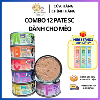    SC Mouse   COMBO 12 Pate SC Mouse Pate Không Độn Ngũ Cốc Cho Mèo Mọi Lứa Tuổi Xoài Non Petshop 