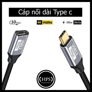 Cáp nối dài Type c cho M.a.c, laptop, điện thoại, hỗ trợ sạc, xuất hình và dữ liệu cùng lúc- HPS