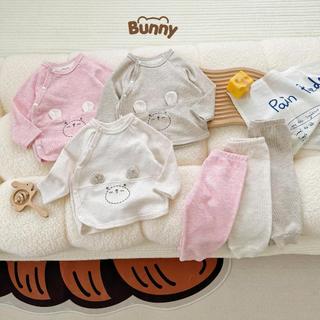   BST Thu Đông  Bộ Quần Áo Dài Tay Nỉ Tăm Tai Gấu Bunny HInee Tone Hàn Đáng Yêu Mềm Mại Giữ Ấm Cho Bé 