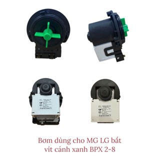 Bơm xả máy giặt LG 30w cửa ngang loại bắt vít loại tốt Cánh xanh BPX 2-8 hàng chuẩn Zin