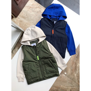 Áo Khoác Gile Phao Bé Trai Phối Cotton ON