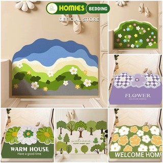 Thảm Chùi Chân Vải Nỉ Bali HOMIES Bedding & Décor – Kích Thước 40x60cm Chống Trượt Dễ Giặt 