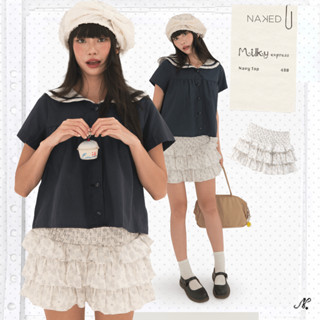  Chân váy ngắn hoa nữ NAKEDbyV váy xoè tầng phối hoa có lót quần NORA SKIRT 