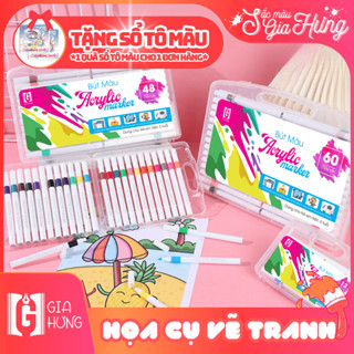 [TẶNG QUÀ] Bộ Bút Màu 120 Cây Acrylic Cao Cấp Gia Hưng Đè Màu Nhiều Lớp Chất Liệu Không Thấm Lem