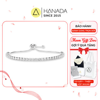 [QUÀ TẶNG 20/10] Lắc Tay Bạc 925 HANADA Đính Đá CZ 6A (Bảo Hành Đánh Sáng Trọn Đời) Dây Rút Tùy Chỉnh 0243