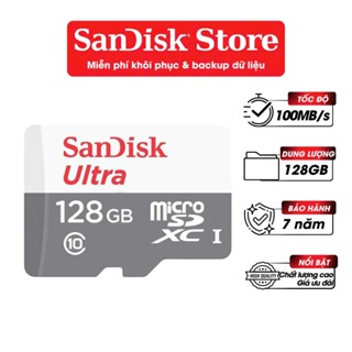 Thẻ nhớ MicroSDHC MicroSDxC Sandisk Ultra 32GB/64GB/128GB/256GB Class 10 upto 100MB/s,Chuyên Camara