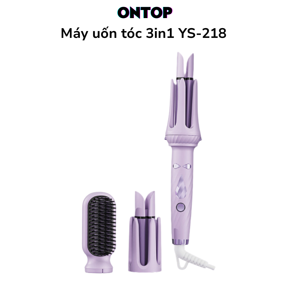 Máy uốn tóc tự động kèm đầu lược điện ion âm 3in1 YS-218 - Máy uốn xoăn 3in1 ONTOP VIETNAM