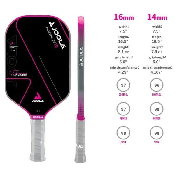Vợt Pickleball Tyson Mcguffin Magnus 3s 14mm Và 16mm - Hiệu Suất Toàn Diện Giữa Sức Mạnh, Độ Xoáy Và