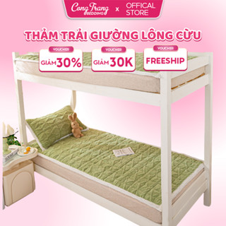 Thảm lông cừu trải giường, thảm nỉ nhung trải giường 3 lớp họa tiết - TLC