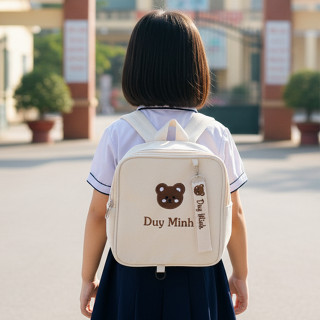 Balo Thêu Tên Theo Yêu Cầu Cho Bé đi học mẫu giáo chống thất lạc (Tặng thêu tên nametag )