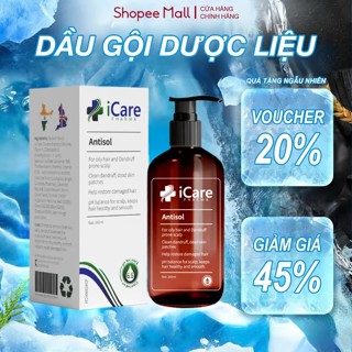 Dầu Gội iCare Pharma Antisol Dược Liệu PH 6.5 Giúp Làm Sạch Gàu, Giảm Ngứa 240ml