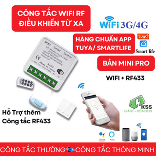 Công tắc điều khiển từ xa thông Minh Tuya WiFi RF, Điều khiển 2 chiều, APP SmartLife TV