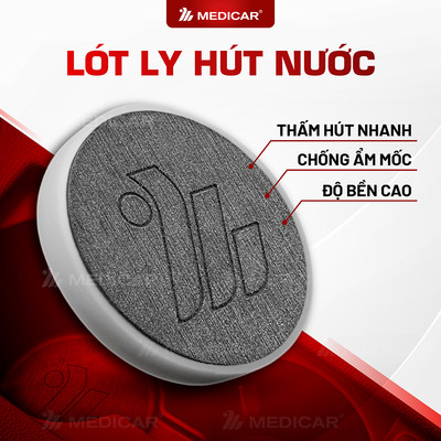[PREMIUM] ĐẾ LÓT CỐC Ô TÔ MEDICAR SIÊU THẤM HÚT NƯỚC - Chất liệu đá cao cấp, sử dụng đa năng, chống ẩm mốc & kháng khuẩn
