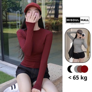  Áo Thun Trơn Tay Dài Cổ Tròn Basic BigSize MiSoul Mall Áo Thun Cotton Thu Đông Dáng Ôm Dài Tay 487 
