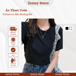 Áo thun trơn ZENNY vải cotton khô thoáng khí, áo phông nam nữ form rộng unisex