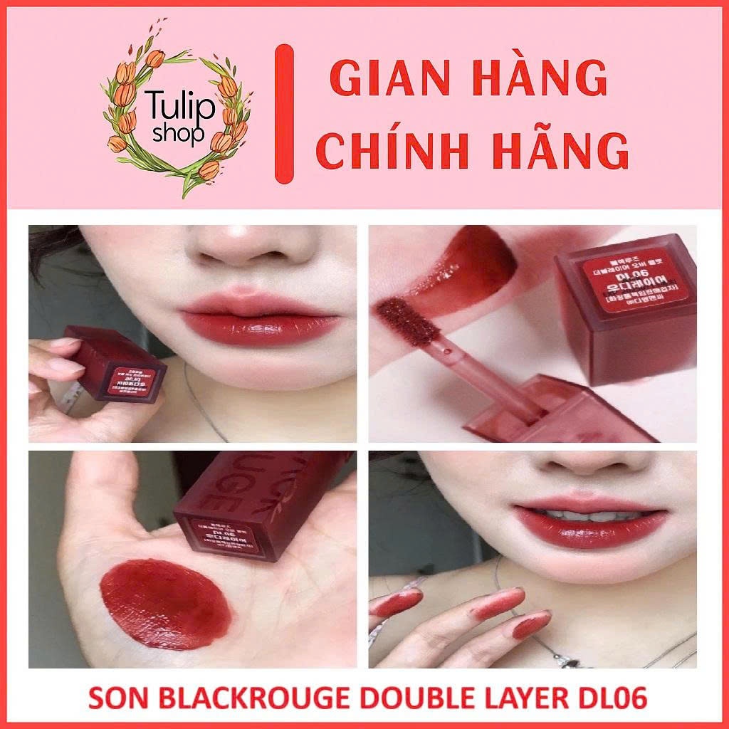 Son Kem Lì Black Rouge màu DL6 đỏ nâu pha cam