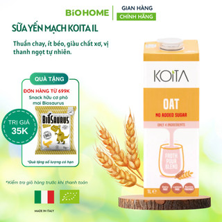 Sữa Yến Mạch Koita 1L [GIAO HỎA TỐC] Sữa Hạt Thực Vật  Nhập Khẩu Ý Không Đường Giàu Chất Xơ Thơm Ngon Hộp Lớn Tiết Kiệm