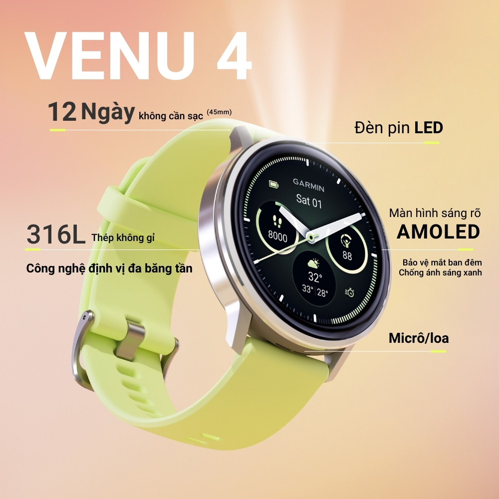 Đồng hồ thông minh Garmin Venu 4 - Hàng chính hãng | BigBuy360 - bigbuy360.vn