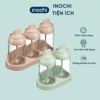  Bộ 2 bộ 3 hộp gia vị Tritan Yoko tiêu chuẩn Nhật có nắp muỗng tiện dụng - CHÍNH HÃNG INOCHI 