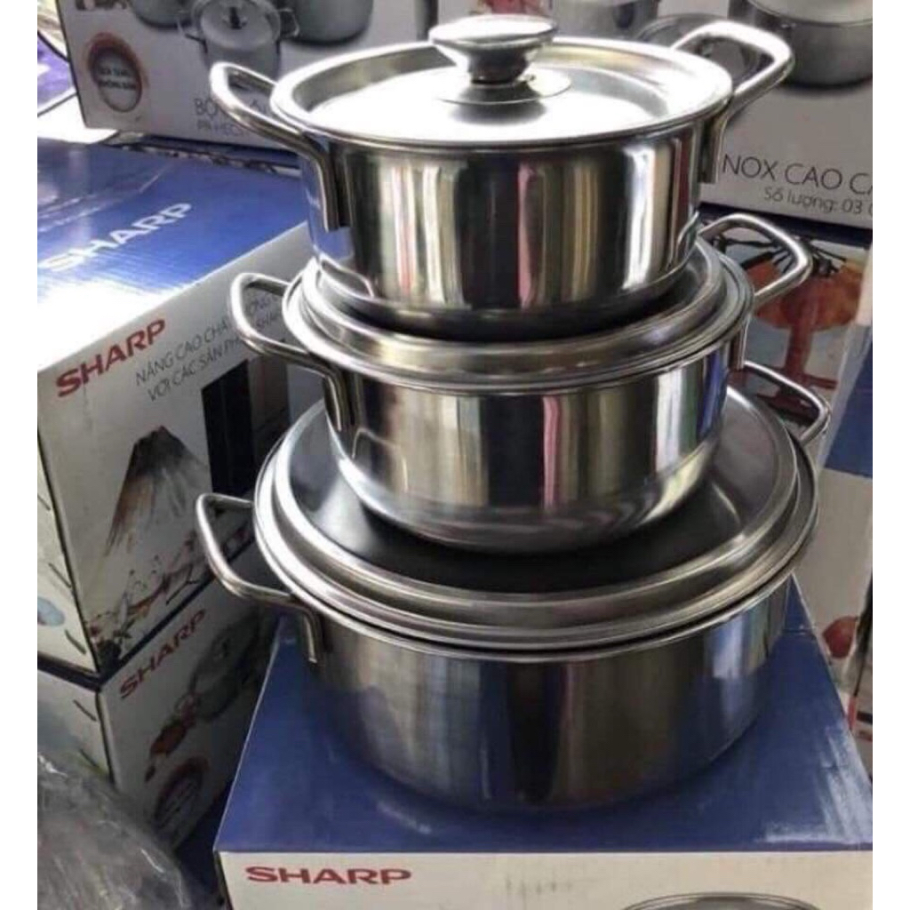Bộ 3 Nồi inox Sharp