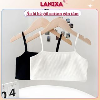 Áo lá bé gái tuổi dậy thì cotton gân tăm mềm mịn thoáng khí - SET 2 Áo lót học sinh cute LANIXA B610