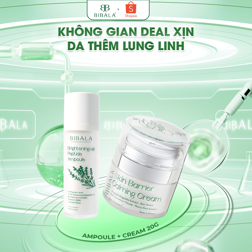 [Combo] Tinh chất dưỡng da từ Peptide 30ml +Kem dưỡng ẩm, làm dịu da BIBALA